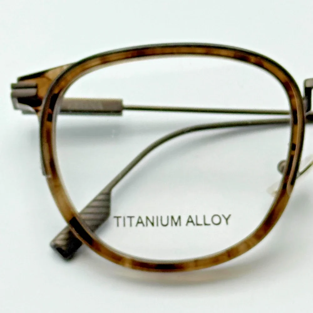 Ermenegildo Zegna Eyeglasses Frames EZ5337-D 048 Light Brown Geometric 52-20-145